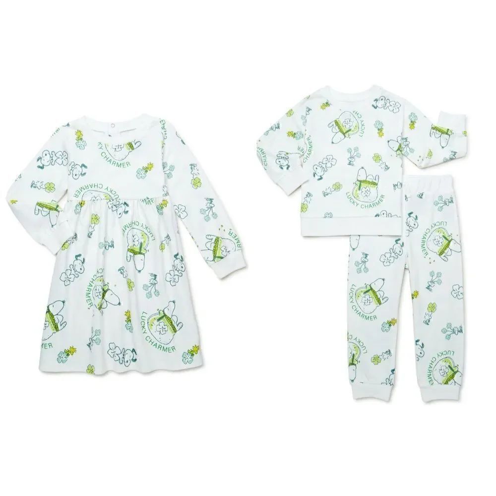 Family Look Twins Patrick's Day Lucky Snoopy Bundle Size 4T